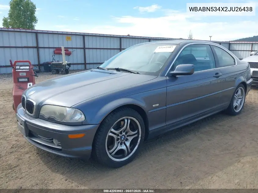 2002 BMW 330Ci VIN: WBABN534X2JU26438 Lot: 42203983