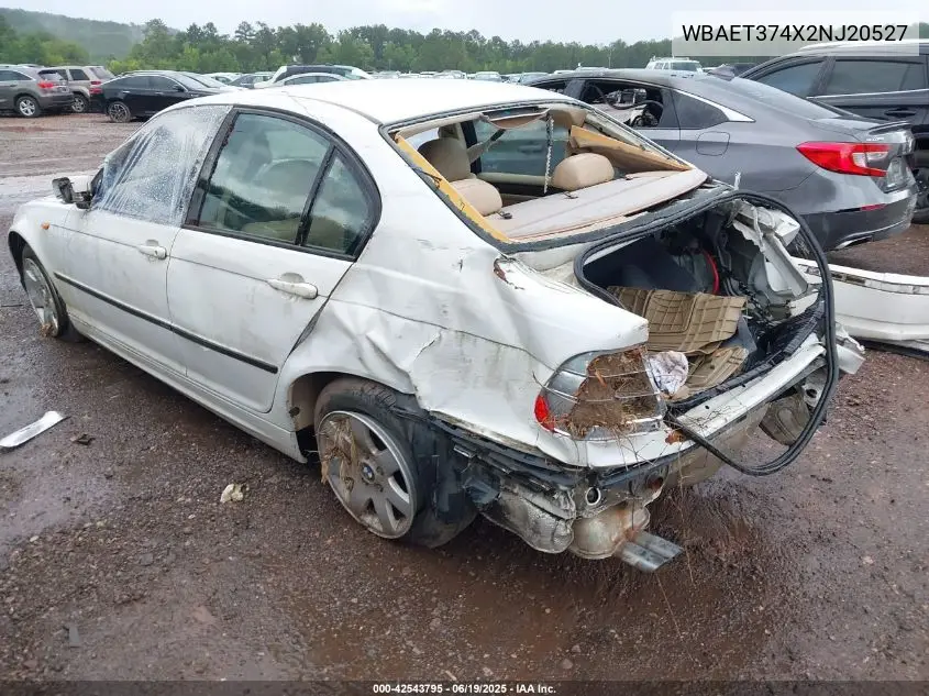 2002 BMW 325 VIN: WBAET374X2NJ20527 Lot: 42543795