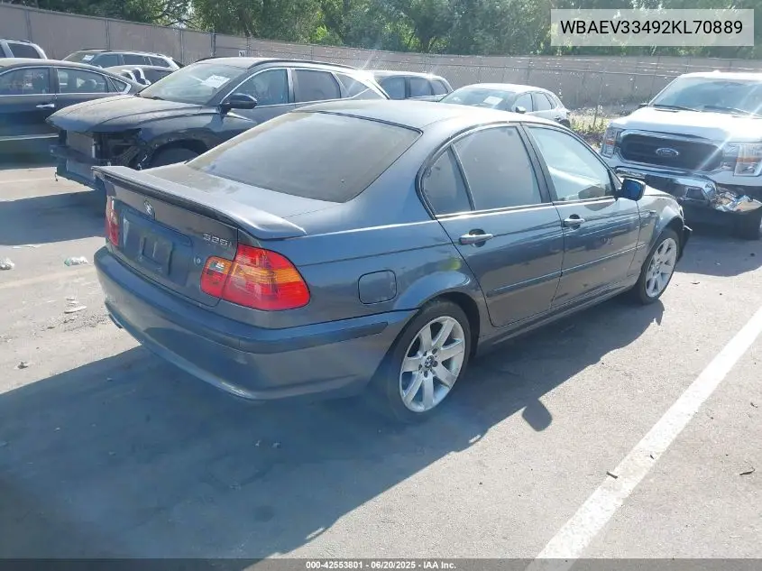 2002 BMW 325I VIN: WBAEV33492KL70889 Lot: 42553801