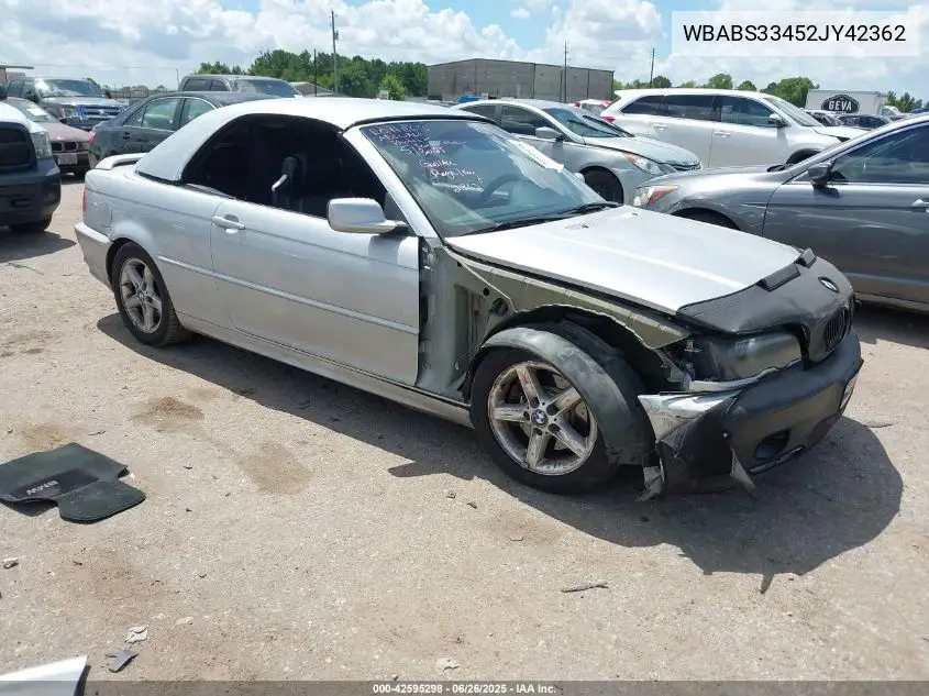 2002 BMW 325 Ci VIN: WBABS33452JY42362 Lot: 42595298