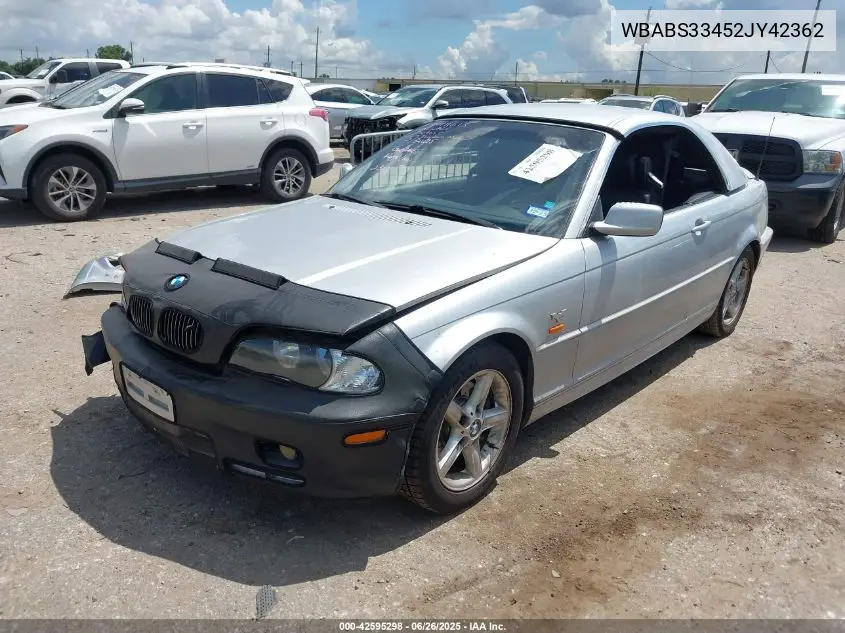 2002 BMW 325 Ci VIN: WBABS33452JY42362 Lot: 42595298