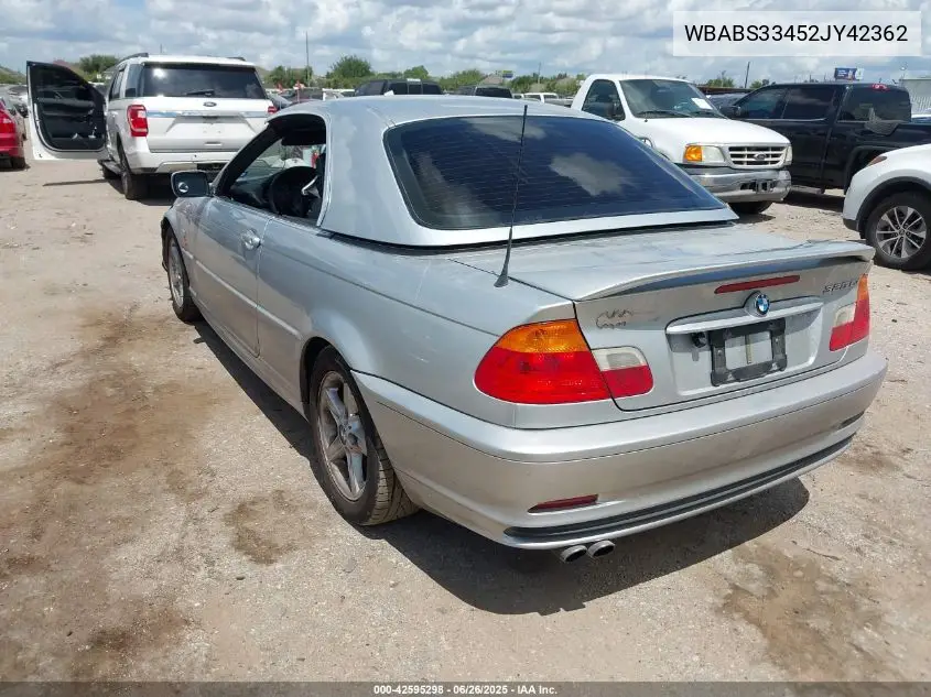 2002 BMW 325 Ci VIN: WBABS33452JY42362 Lot: 42595298
