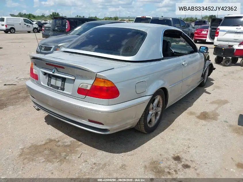 2002 BMW 325 Ci VIN: WBABS33452JY42362 Lot: 42595298