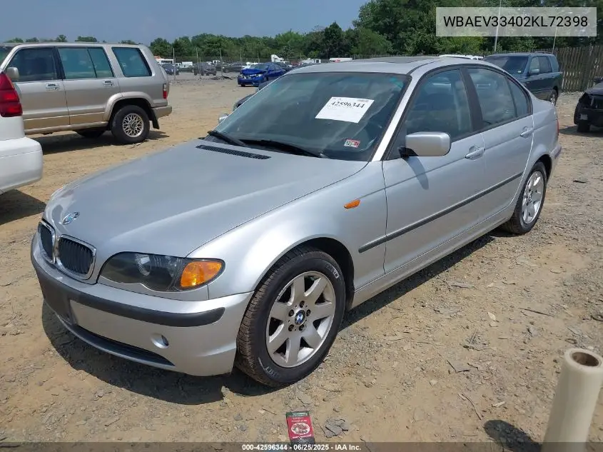 2002 BMW 325I VIN: WBAEV33402KL72398 Lot: 42596344