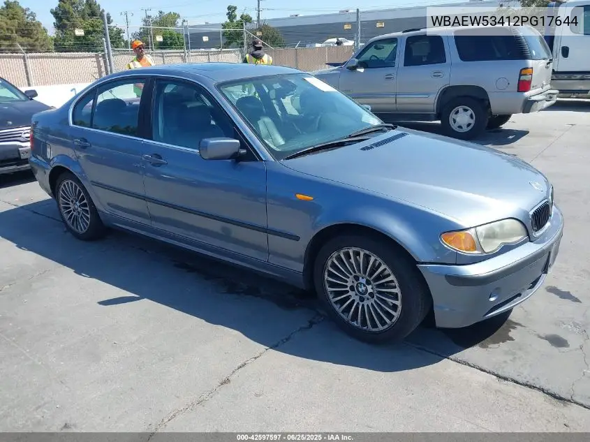 2002 BMW 330Xi VIN: WBAEW53412PG17644 Lot: 42597597