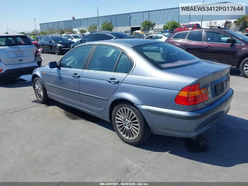 2002 BMW 330Xi VIN: WBAEW53412PG17644 Lot: 42597597