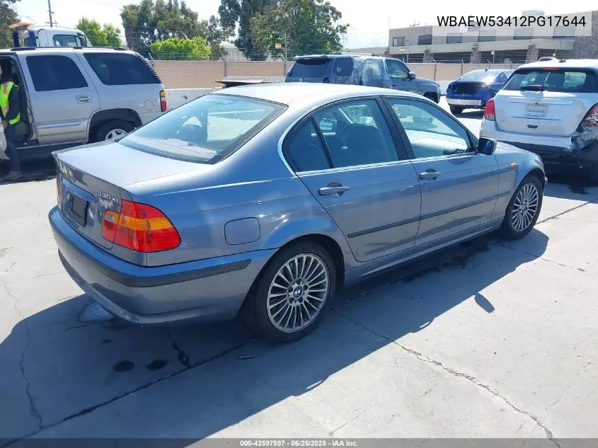 2002 BMW 330Xi VIN: WBAEW53412PG17644 Lot: 42597597