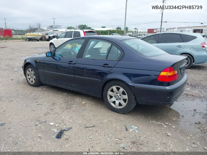 2002 BMW 325Xi VIN: WBAEU33442PH85739 Lot: 42598299