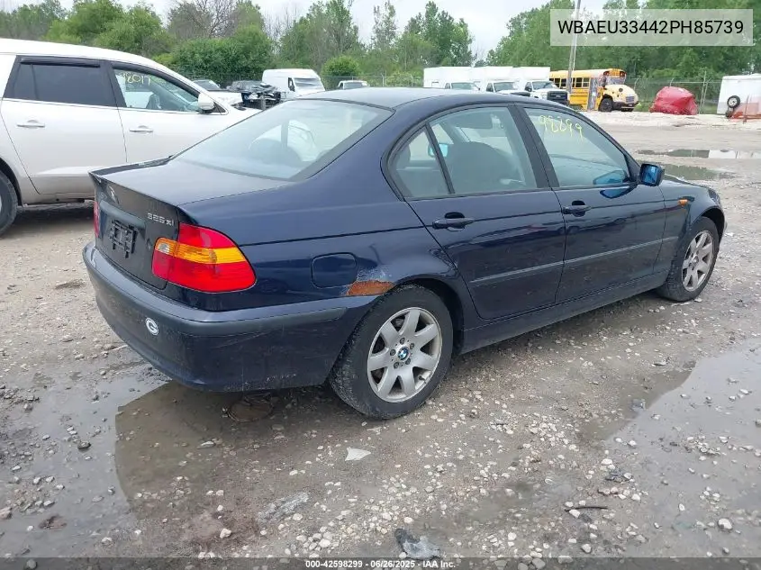 2002 BMW 325Xi VIN: WBAEU33442PH85739 Lot: 42598299
