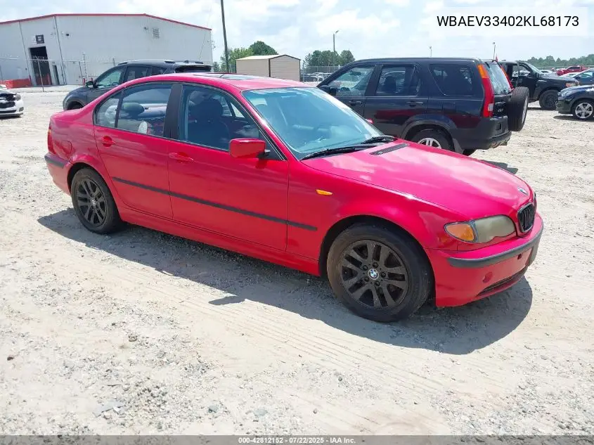 2002 BMW 325I VIN: WBAEV33402KL68173 Lot: 42812152