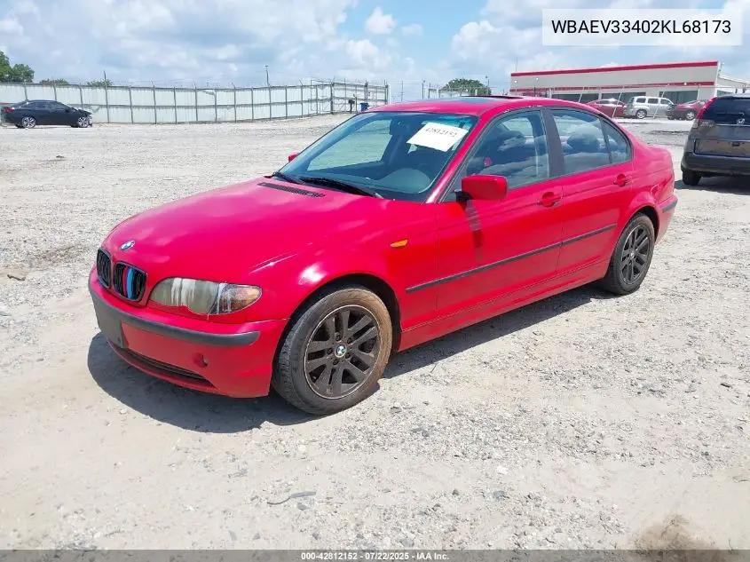 2002 BMW 325I VIN: WBAEV33402KL68173 Lot: 42812152