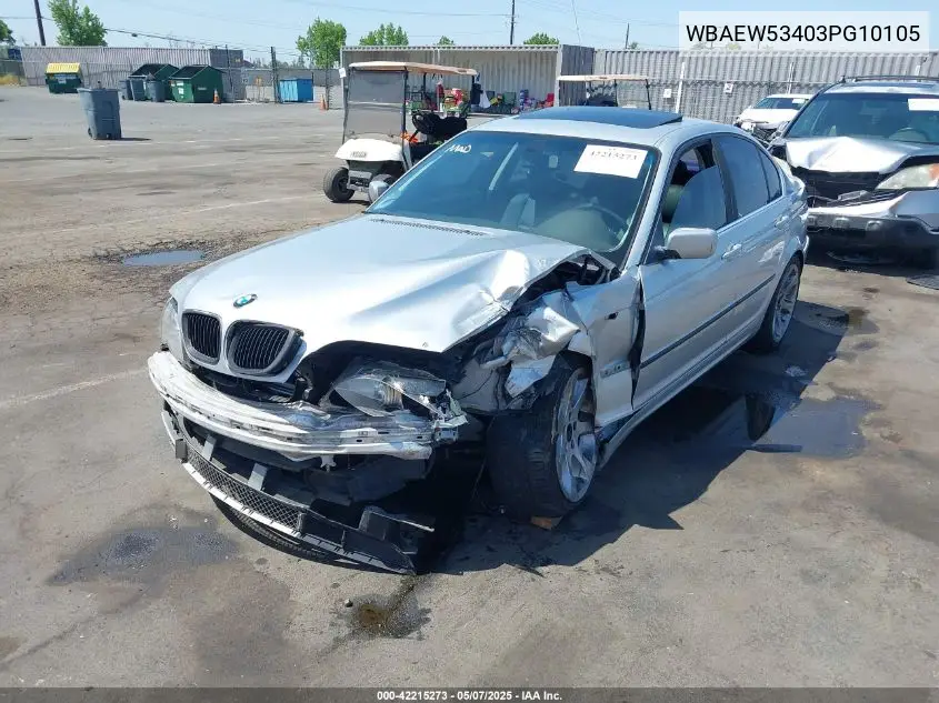 2003 BMW 330Xi VIN: WBAEW53403PG10105 Lot: 42215273