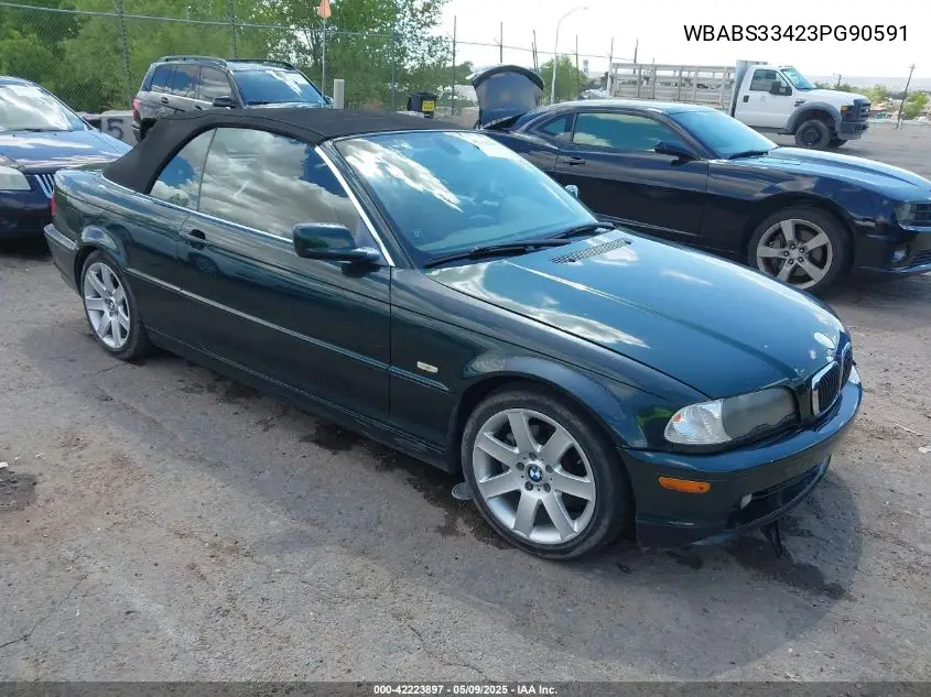 2003 BMW 325Ci VIN: WBABS33423PG90591 Lot: 42223897