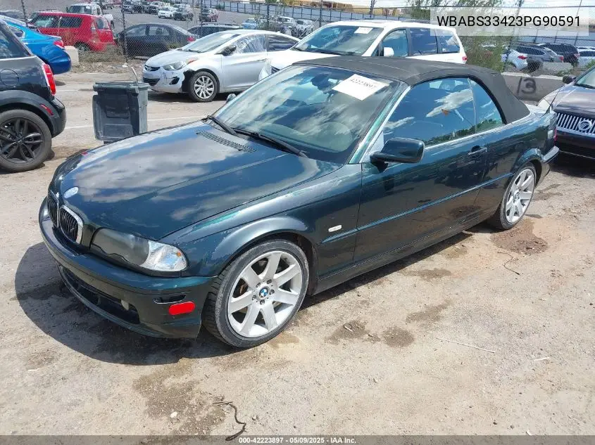 2003 BMW 325Ci VIN: WBABS33423PG90591 Lot: 42223897