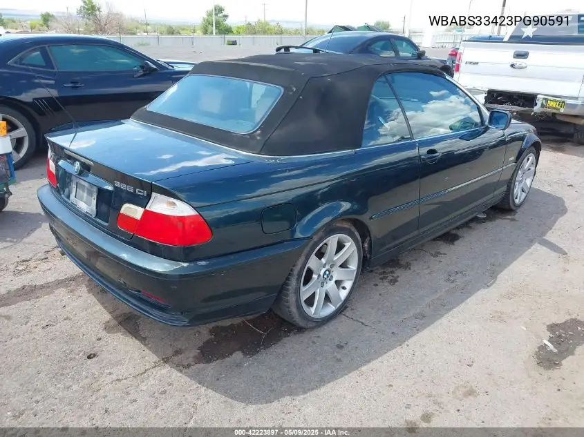 2003 BMW 325Ci VIN: WBABS33423PG90591 Lot: 42223897