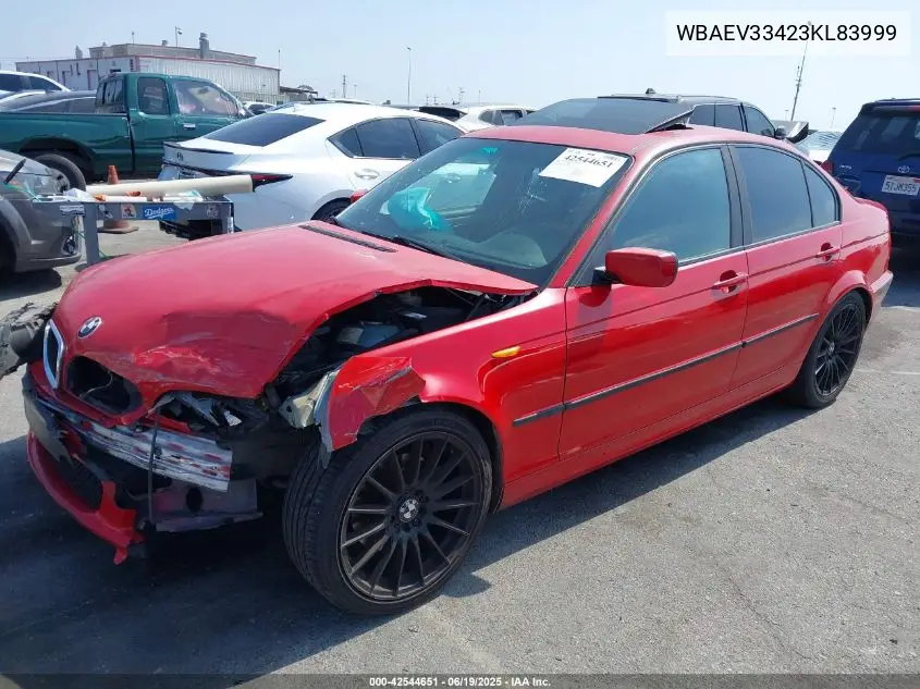 2003 BMW 325I VIN: WBAEV33423KL83999 Lot: 42544651