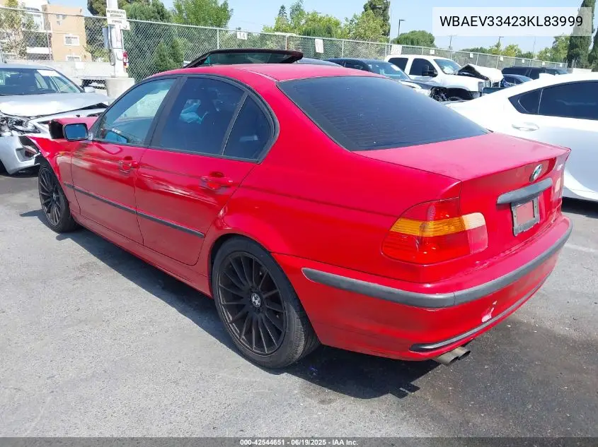 2003 BMW 325I VIN: WBAEV33423KL83999 Lot: 42544651