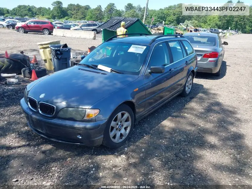 2003 BMW 325Xit VIN: WBAEP33443PF02247 Lot: 42560000