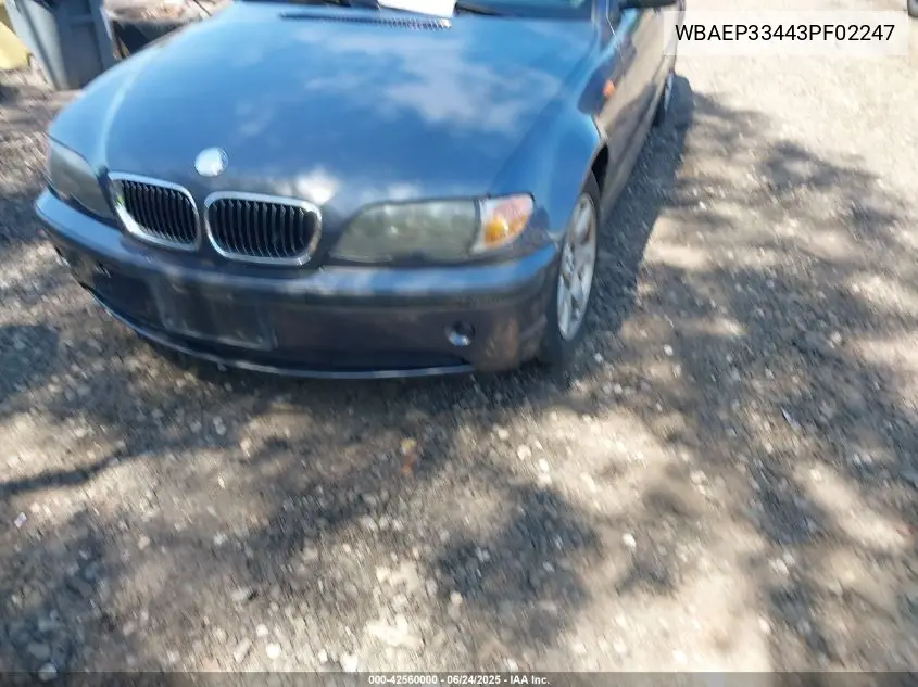 2003 BMW 325Xit VIN: WBAEP33443PF02247 Lot: 42560000