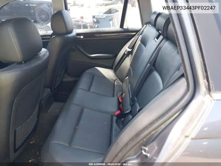 2003 BMW 325Xit VIN: WBAEP33443PF02247 Lot: 42560000