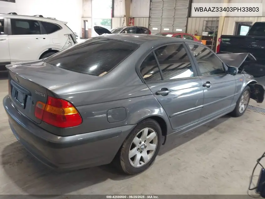 2003 BMW 325I VIN: WBAAZ33403PH33803 Lot: 42580500