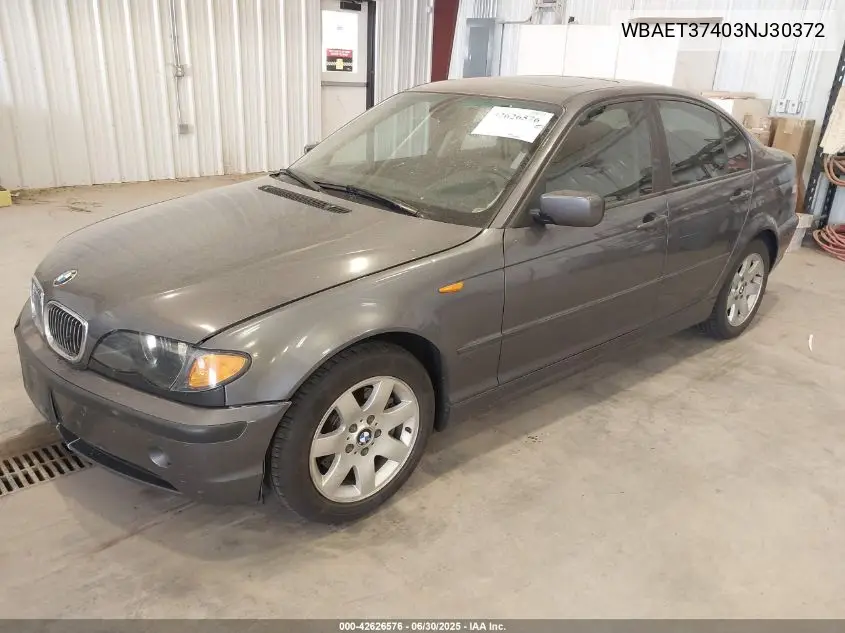 2003 BMW 325I VIN: WBAET37403NJ30372 Lot: 42626576