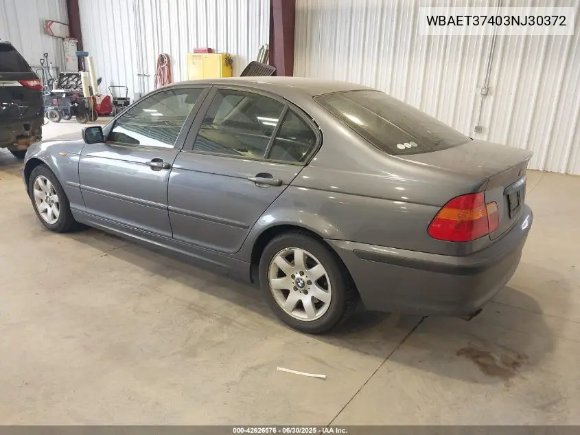 2003 BMW 325I VIN: WBAET37403NJ30372 Lot: 42626576
