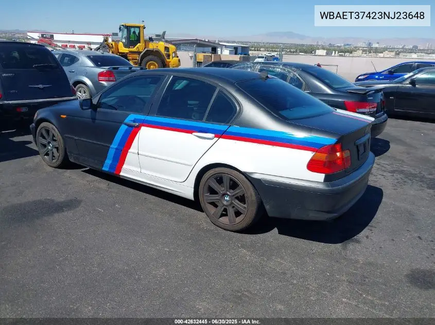 2003 BMW 325I I VIN: WBAET37423NJ23648 Lot: 42632445