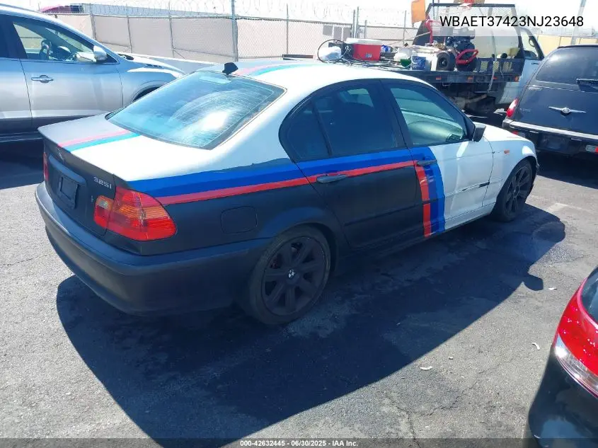 2003 BMW 325I I VIN: WBAET37423NJ23648 Lot: 42632445
