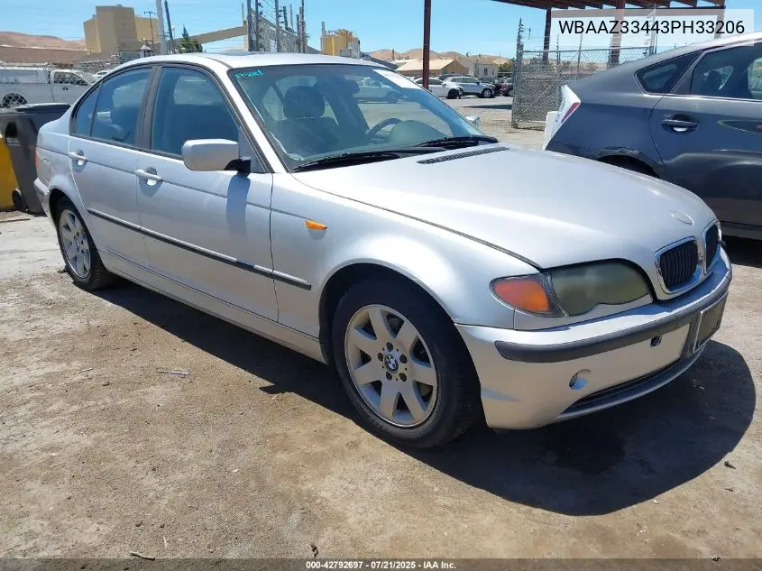 2003 BMW 325I VIN: WBAAZ33443PH33206 Lot: 42792697