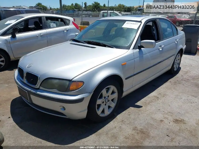 2003 BMW 325I VIN: WBAAZ33443PH33206 Lot: 42792697