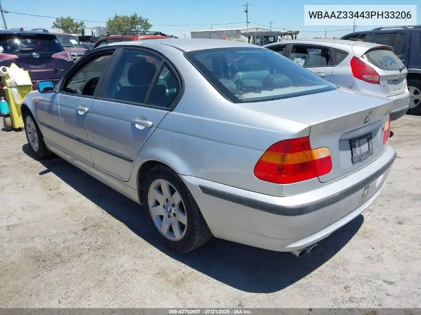 2003 BMW 325I VIN: WBAAZ33443PH33206 Lot: 42792697