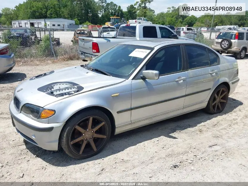 2004 BMW 325Xi VIN: WBAEU33454PR08948 Lot: 42149029