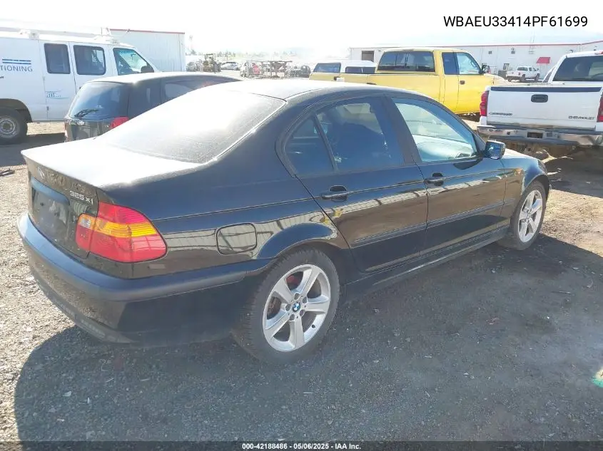 2004 BMW 325Xi VIN: WBAEU33414PF61699 Lot: 42188486