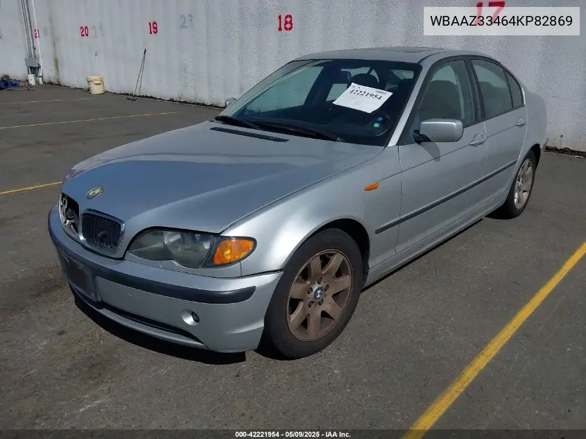 2004 BMW 325I VIN: WBAAZ33464KP82869 Lot: 42221954