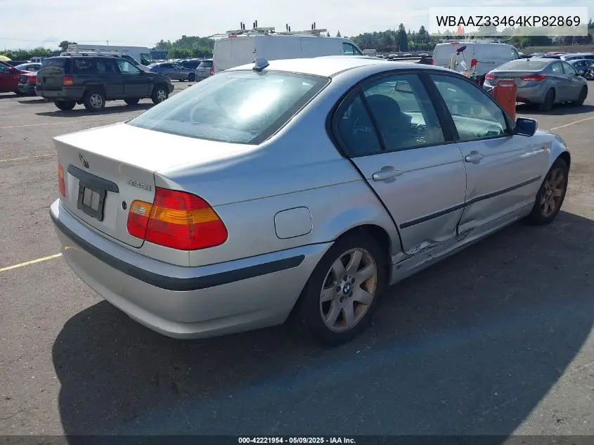 2004 BMW 325I VIN: WBAAZ33464KP82869 Lot: 42221954