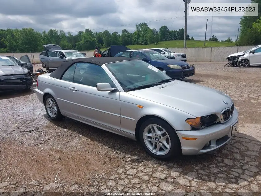 2004 BMW 325Ci VIN: WBABW33454PL33523 Lot: 42222525