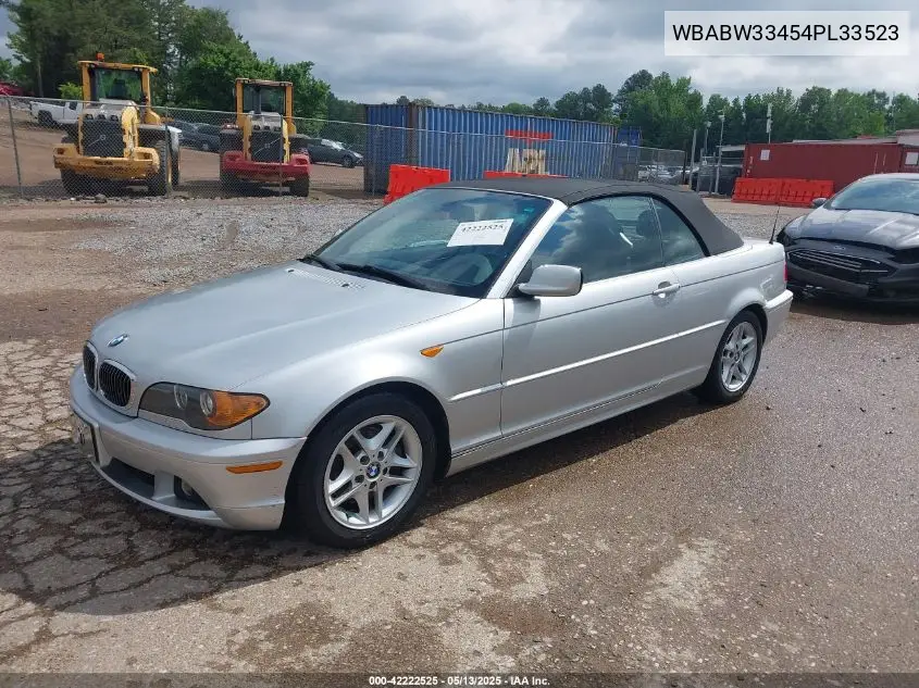 2004 BMW 325Ci VIN: WBABW33454PL33523 Lot: 42222525
