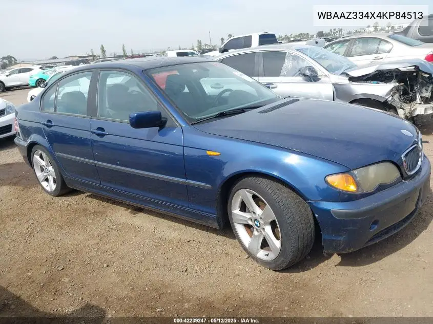 2004 BMW 325I VIN: WBAAZ334X4KP84513 Lot: 42239247
