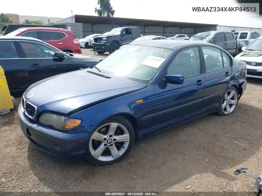 2004 BMW 325I VIN: WBAAZ334X4KP84513 Lot: 42239247