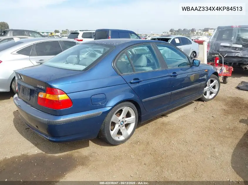2004 BMW 325I VIN: WBAAZ334X4KP84513 Lot: 42239247