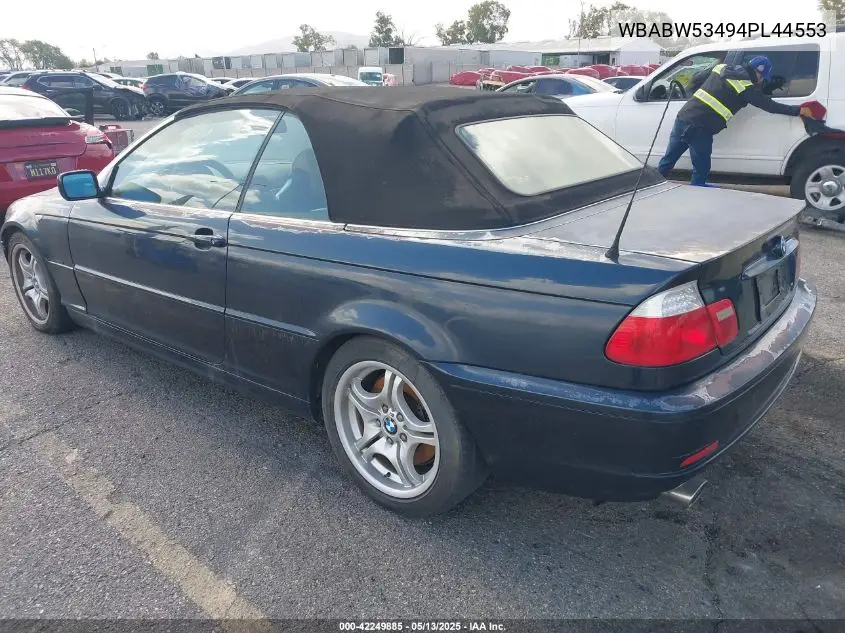 2004 BMW 330Ci Ci VIN: WBABW53494PL44553 Lot: 42249885