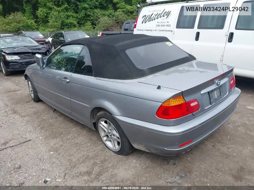 2004 BMW 325 VIN: WBABW33424PL29042 Lot: 42504891