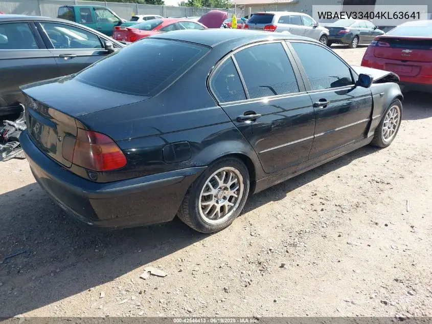 2004 BMW 325I VIN: WBAEV33404KL63641 Lot: 42546413