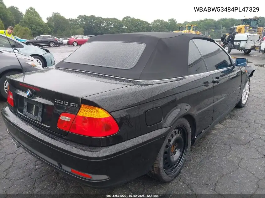 2004 BMW 330Ci VIN: WBABW53484PL47329 Lot: 42572220