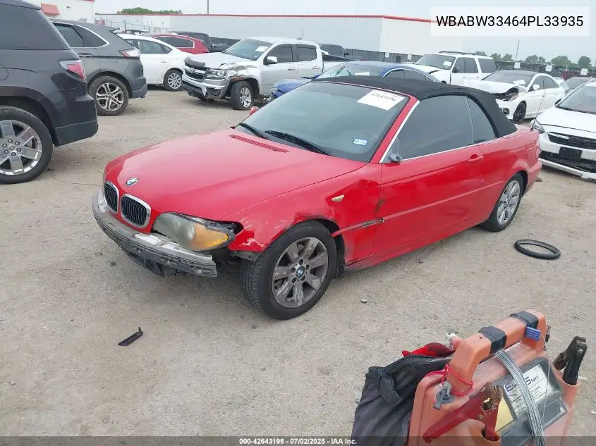 2004 BMW 3 Series VIN: WBABW33464PL33935 Lot: 42643196