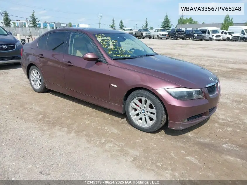 2007 BMW 328 I VIN: WBAVA33567PV65248 Lot: 12345379