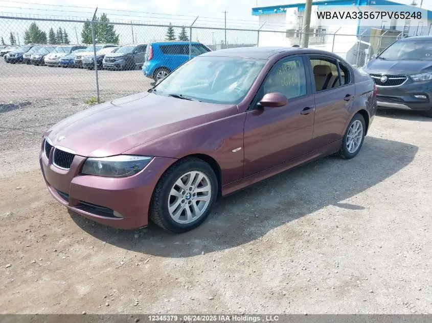 2007 BMW 328 I VIN: WBAVA33567PV65248 Lot: 12345379