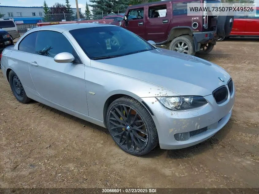 2007 BMW 335 I VIN: WBAWL73507PX49526 Lot: 30066601