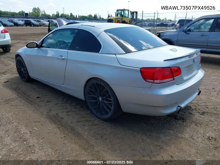 2007 BMW 335 I VIN: WBAWL73507PX49526 Lot: 30066601